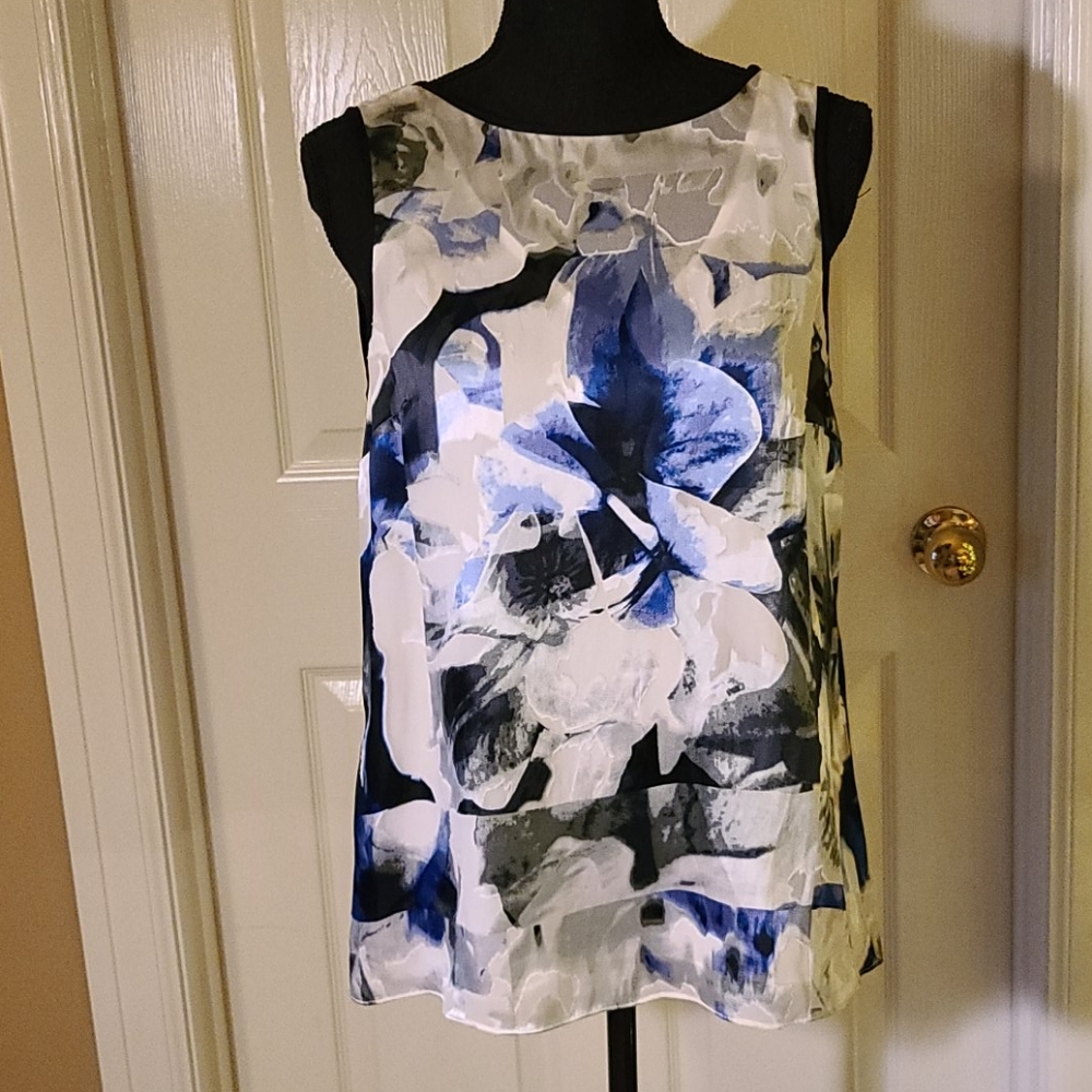 WHBM Blue/Black/White Top